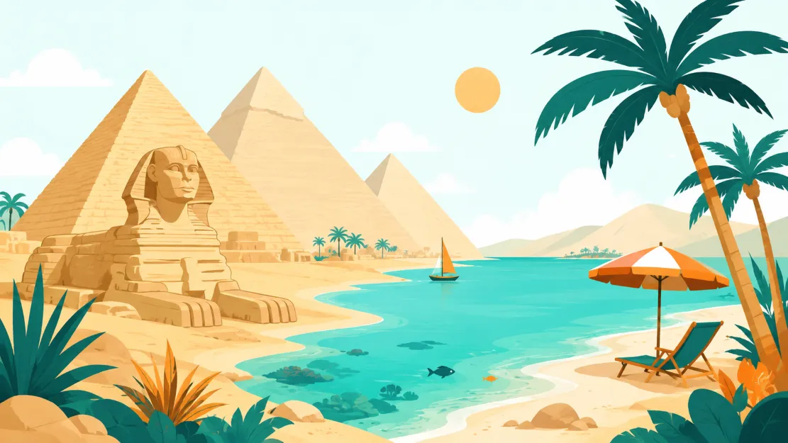 مصر تجمع بين عظمة الآثار التاريخية وروعة شواطئ البحر الأحمر