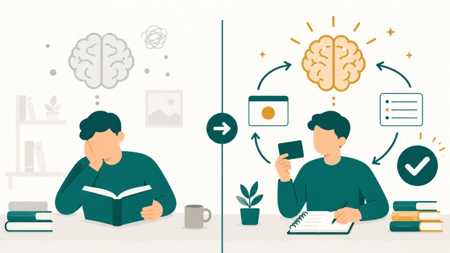 إعادة القراءة السلبية تمنح إحساساً خادعاً بالإتقان دون ترسيخ حقيقي